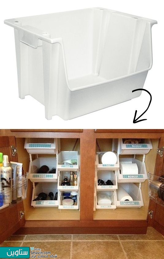 سازماندهی مفید کابینت زیر سینک ظرفشویی