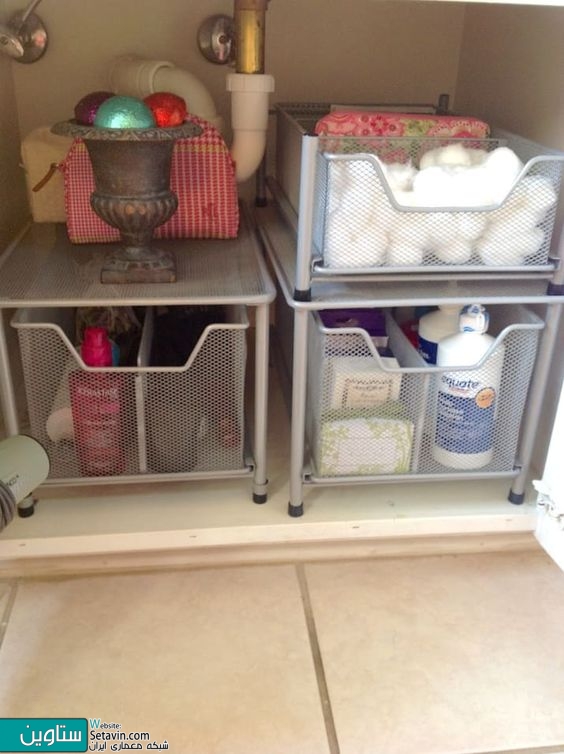 سازماندهی مفید کابینت زیر سینک ظرفشویی