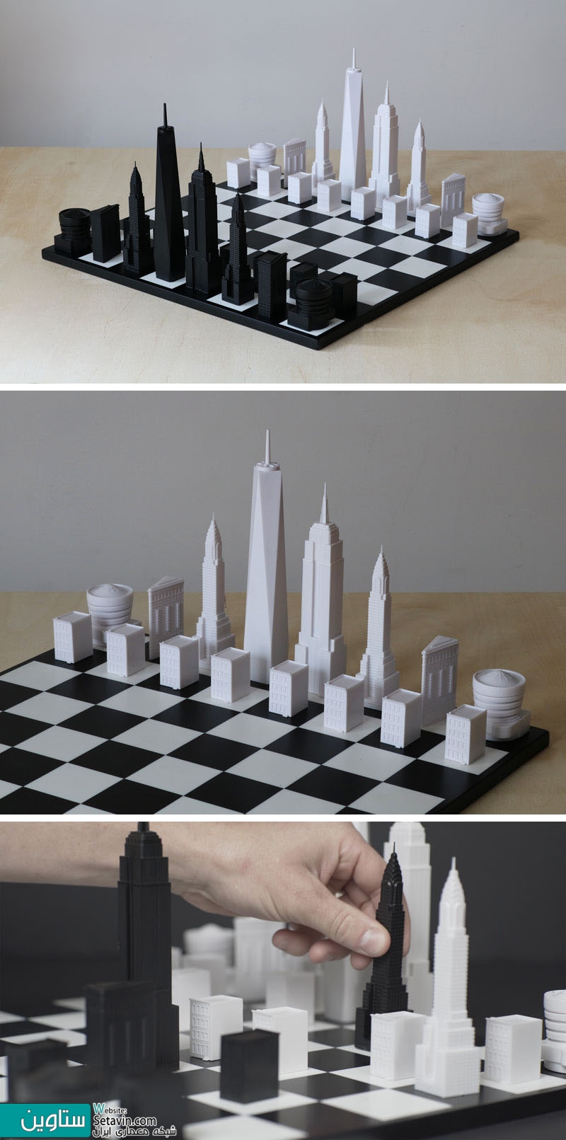 ساختمانهای نمادین شهر نیویورک به عنوان مهره های شطرنج