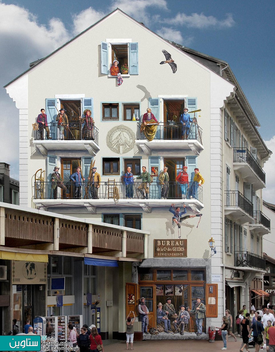 خلاقیت هنرمند فرانسوی در تبدیل  دیوارهای خسته کننده شهر به صحنه هایی زنده و شاد