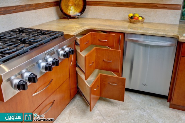 16 راه حل هوشمندانه برای کابینتهای کنج در آشپزخانه