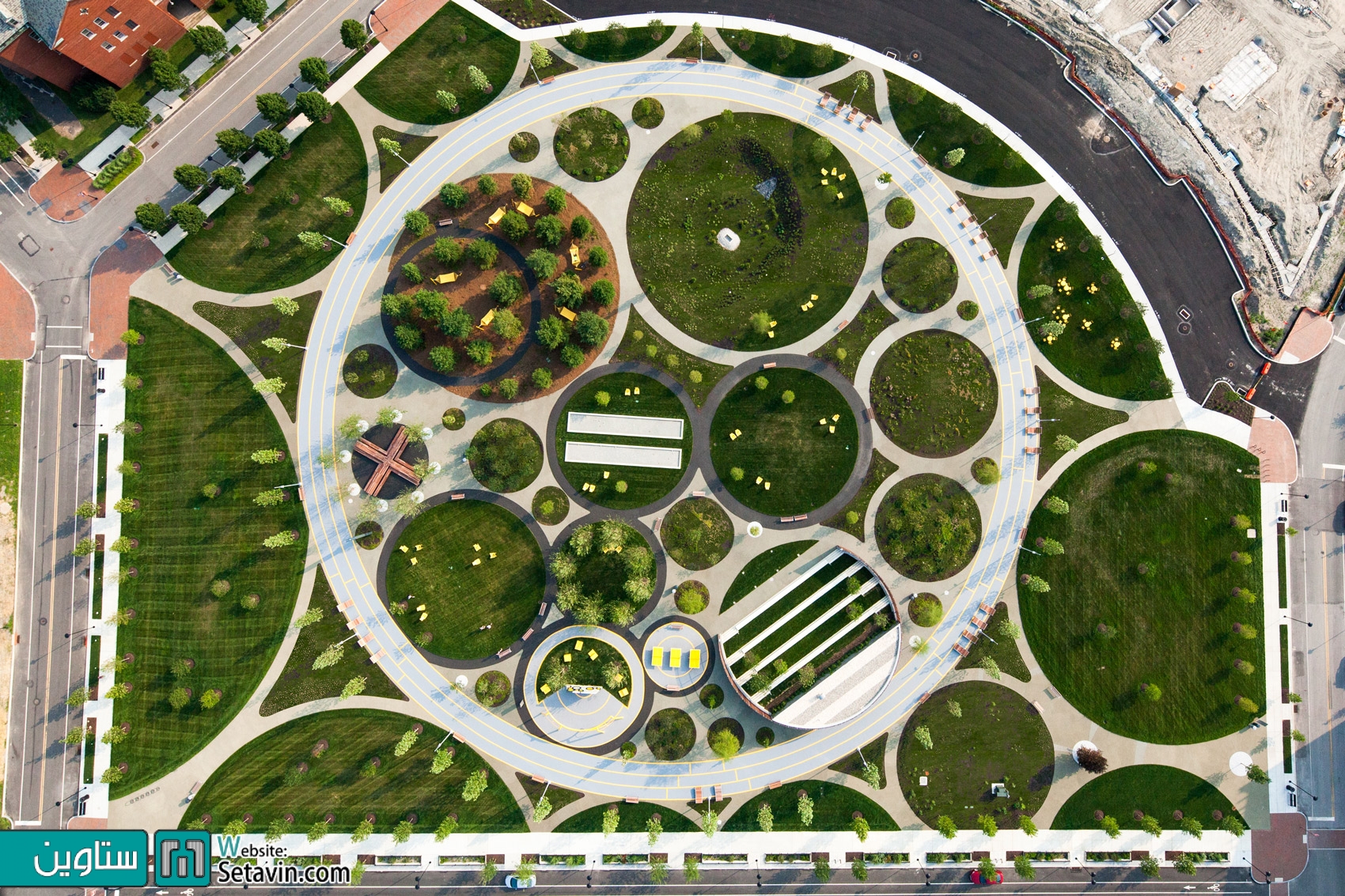 طراحی پارک نمادین مدور در محوطه نیروی دریایی فیلادلفیا