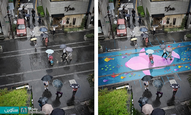 تصاویر هنری از سئول که تنها پس از باران آشکار می شود.