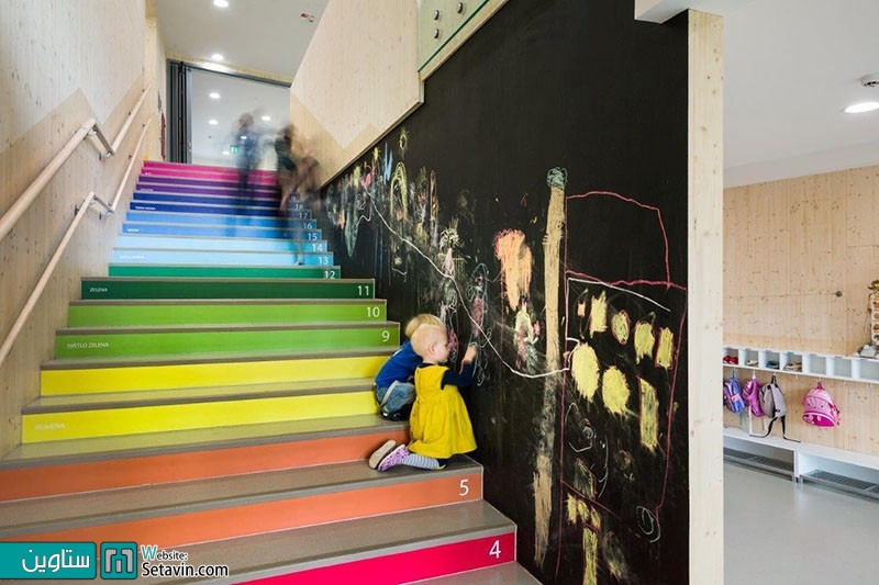 معماری برای کودکان،پلکانی که شمارش اعداد را به کودکان می آموزند.