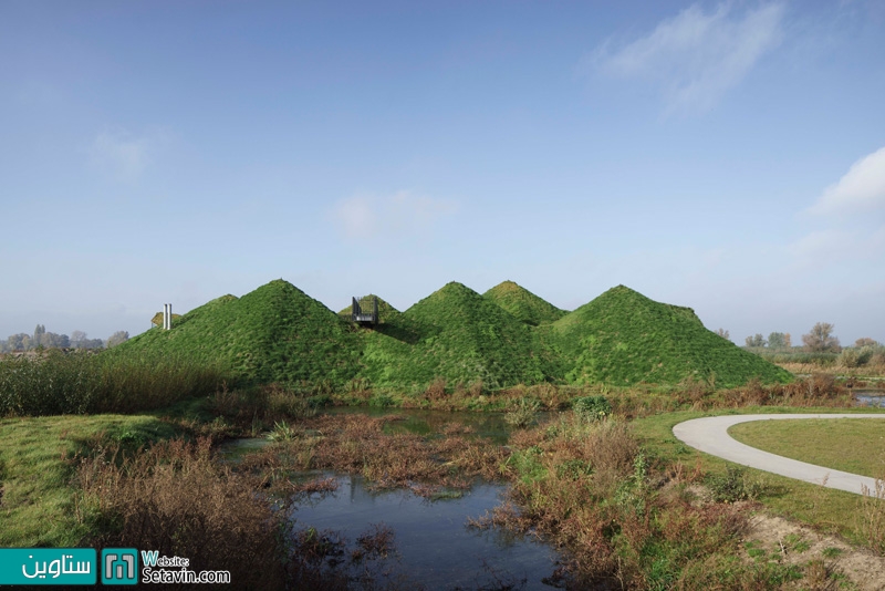 موزه Biesbosch , موزه , Dutch museum , rooftop , walkway , museum , طراحی موزه , ستاوین , روف گاردن , بام سبز , معماری پایدار , دوستدار طبیعت