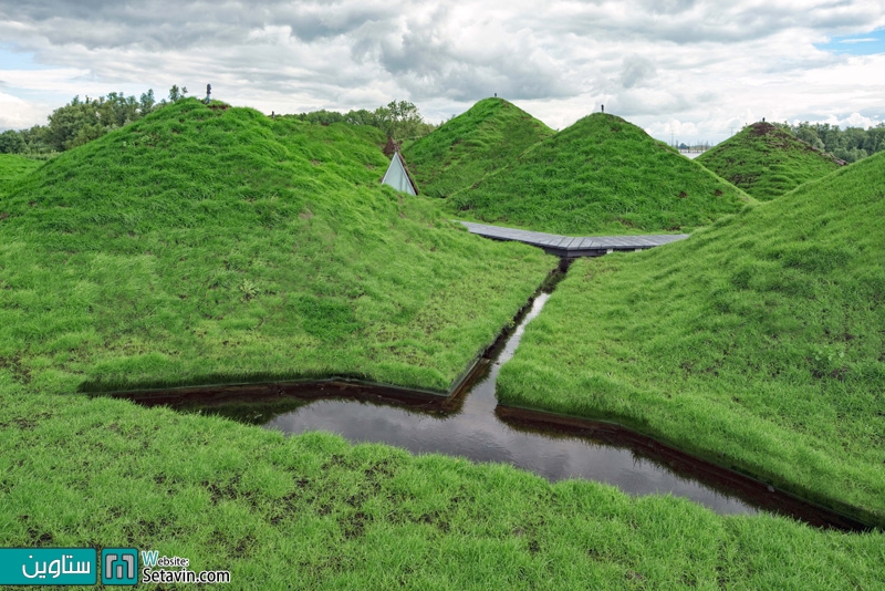 موزه Biesbosch , موزه , Dutch museum , rooftop , walkway , museum , طراحی موزه , ستاوین , روف گاردن , بام سبز , معماری پایدار , دوستدار طبیعت