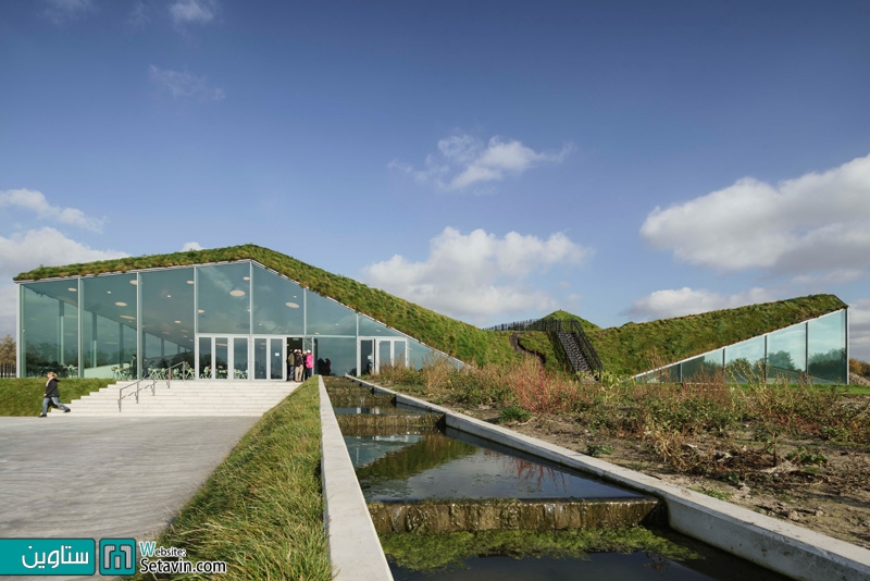 موزه Biesbosch , موزه , Dutch museum , rooftop , walkway , museum , طراحی موزه , ستاوین , روف گاردن , بام سبز , معماری پایدار , دوستدار طبیعت