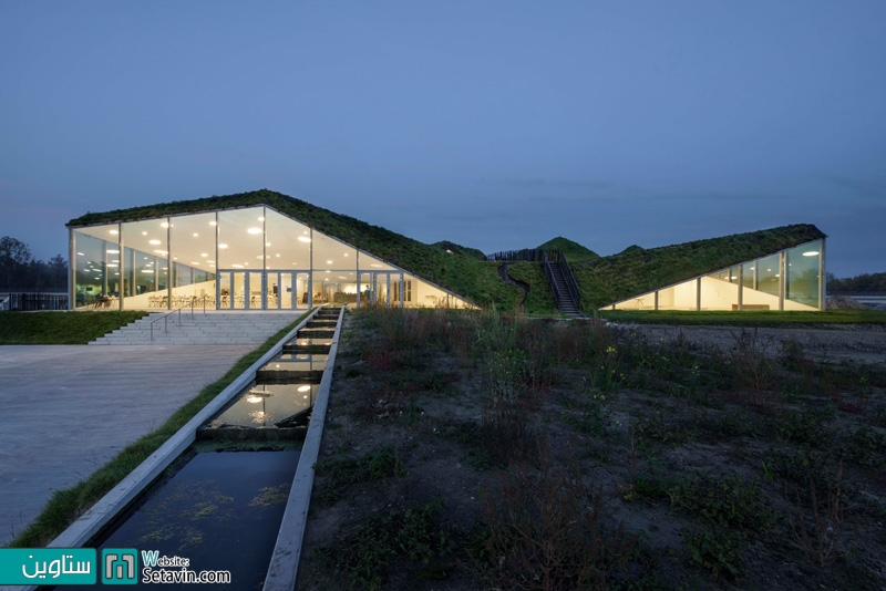 موزه Biesbosch , موزه , Dutch museum , rooftop , walkway , museum , طراحی موزه , ستاوین , روف گاردن , بام سبز , معماری پایدار , دوستدار طبیعت