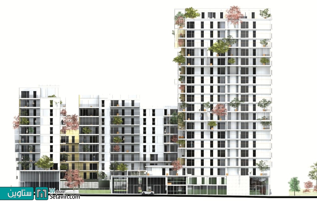 مجموعه مسکونی , ZAC du Pré Gauchet , مشاور طراحی , a/LTA , فرانسه , برج مسکونی , آپارتمان , مسکونی , building , housing , dwellings , ستاوین