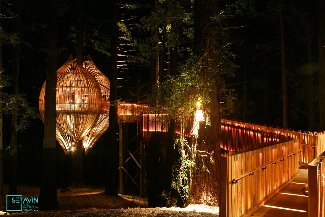 رستوران درختی زرد ، اثر تیم طراحی Pacific Environments , نیوزلند , رستوران درختی ، Yellow Treehouse Restaurant , تیم طراحی , Pacific Environments , نیوزلند , Restaurant , رستوران , کافه , کافه درختی , Redwood , طراحی رستوران , حومه Aukland ,رستوران درختی زرد نیوزلند ,طراحی ارگانیک ,