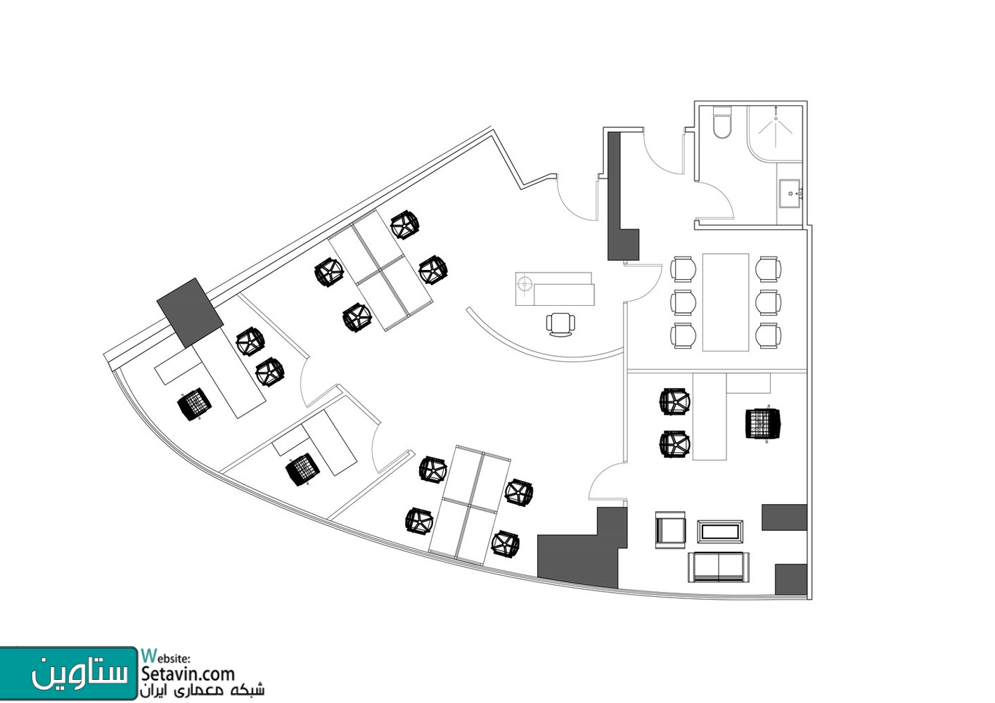 باغ پنهان , جدار بتنی , تیم طراحی , Muxin Design , چین , Concrete Wall , Hidden Garden , Shanghai , China , دفترکار , اداری , طراحی دفتر کار , طراحی اداری
