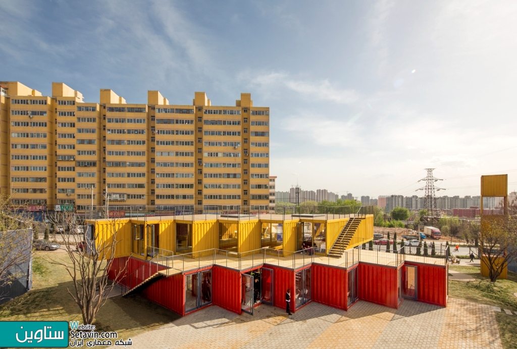 پاویون , Container Stack Pavilion , تیم معماری , People Architecture , چین , Container , Pavilion , نمایشگاه , پاویون موقت , کانتینر , طراحی پاویون , ستاوین