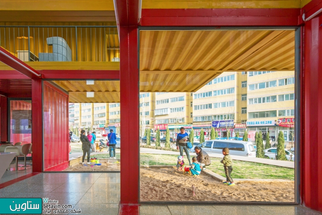 پاویون , Container Stack Pavilion , تیم معماری , People Architecture , چین , Container , Pavilion , نمایشگاه , پاویون موقت , کانتینر , طراحی پاویون , ستاوین