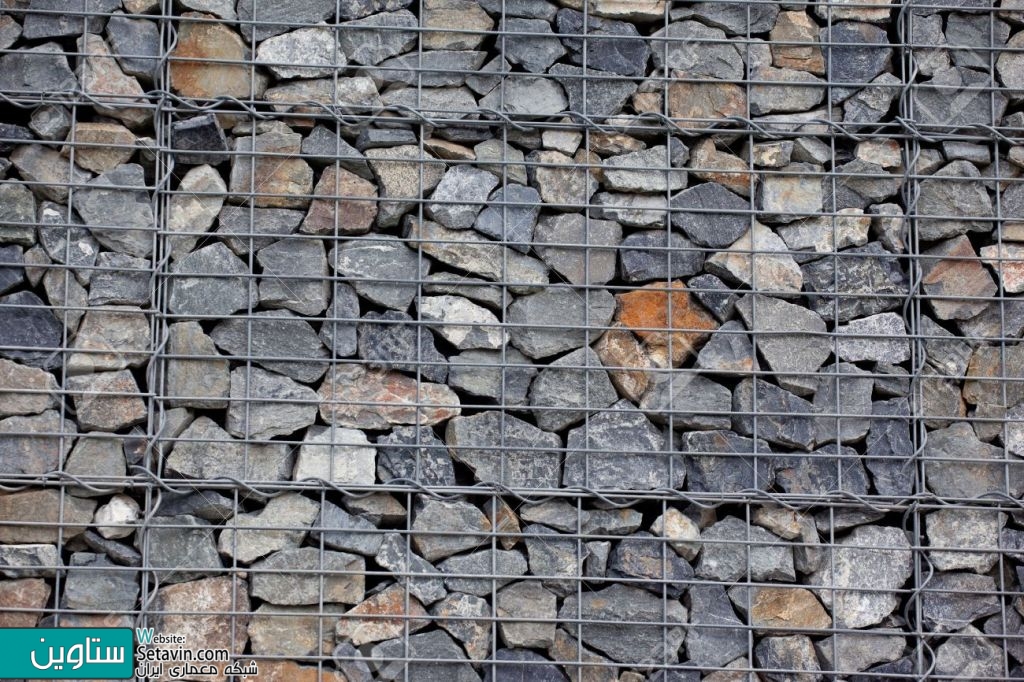 گابیون , کاربرد گابیون , عملکرد گابیون , Gabion , Gabions , A gabion , دیوار گابیون , concrete scraps , wire cage , دیوار تور سنگ , تور سنگی , دیوار تور و سنگ