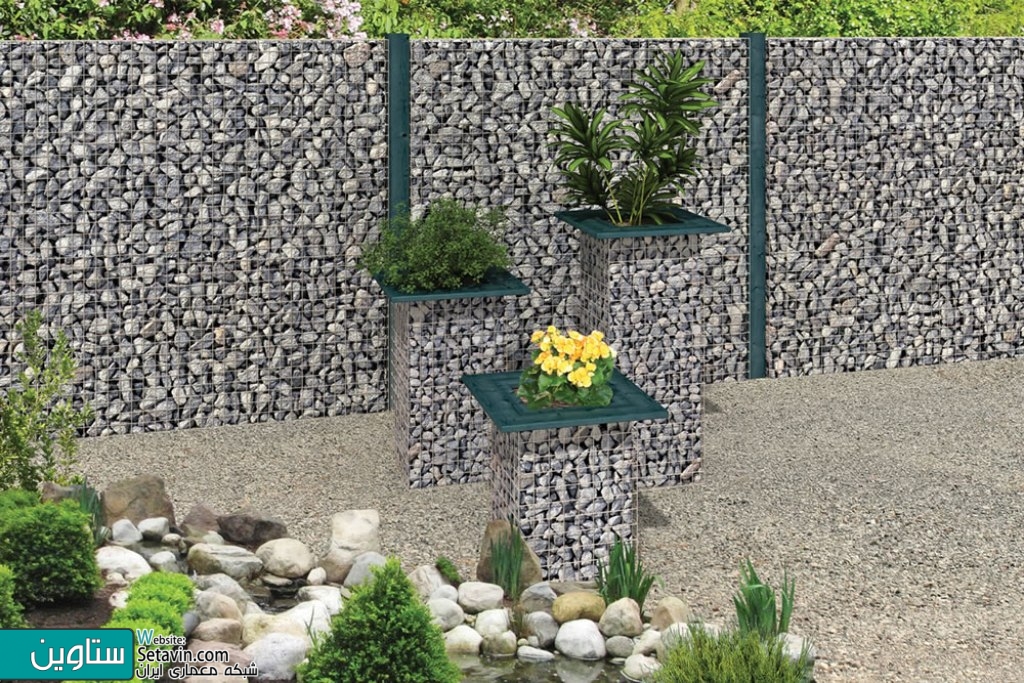 گابیون , کاربرد گابیون , عملکرد گابیون , Gabion , Gabions , A gabion , دیوار گابیون , concrete scraps , wire cage , دیوار تور سنگ , تور سنگی , دیوار تور و سنگ