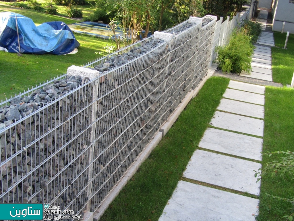 گابیون , کاربرد گابیون , عملکرد گابیون , Gabion , Gabions , A gabion , دیوار گابیون , concrete scraps , wire cage , دیوار تور سنگ , تور سنگی , دیوار تور و سنگ