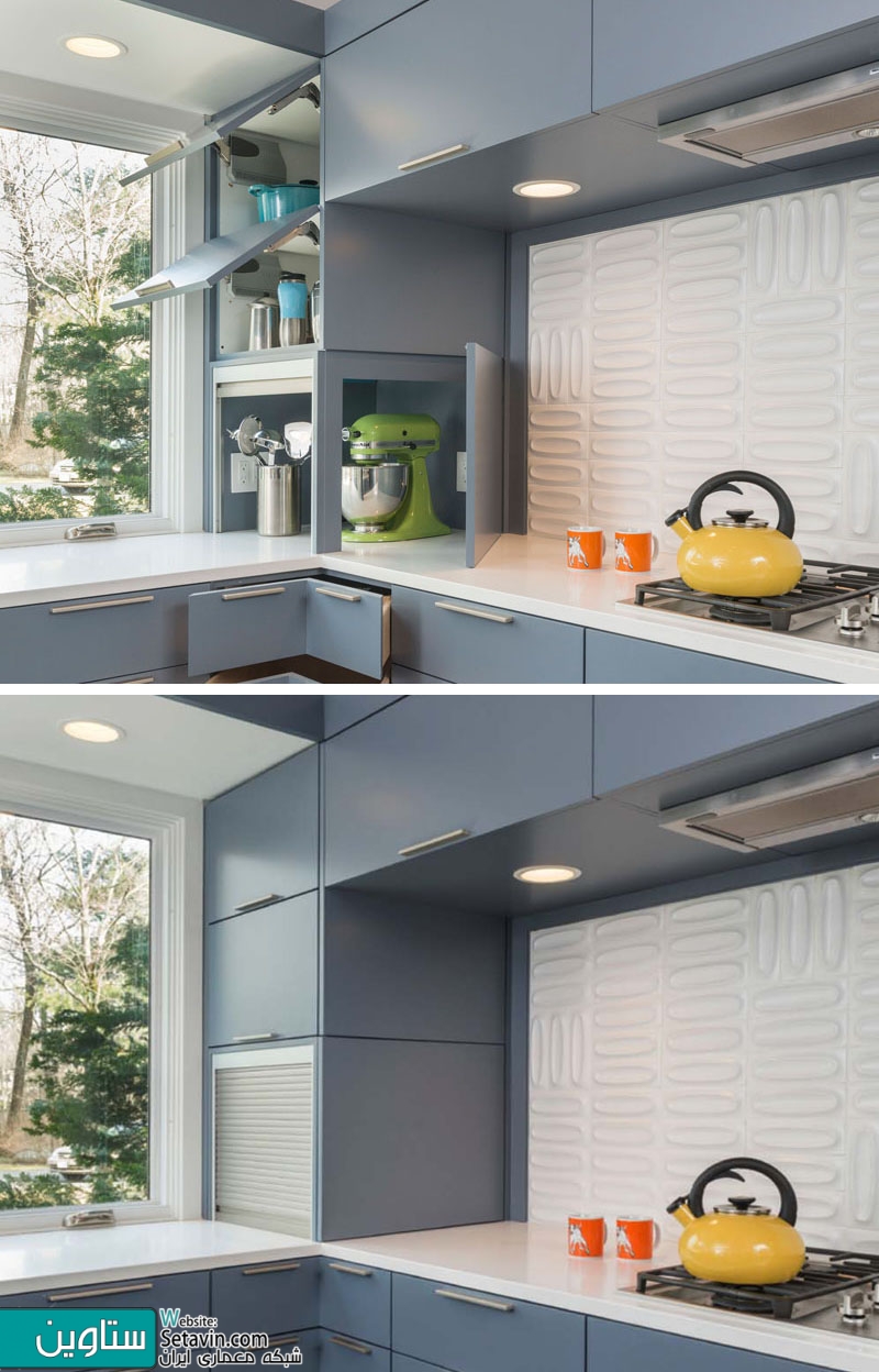 ایده های طراحی آشپزخانه - پنهان ساختن لوازم برقی داخل کابینت