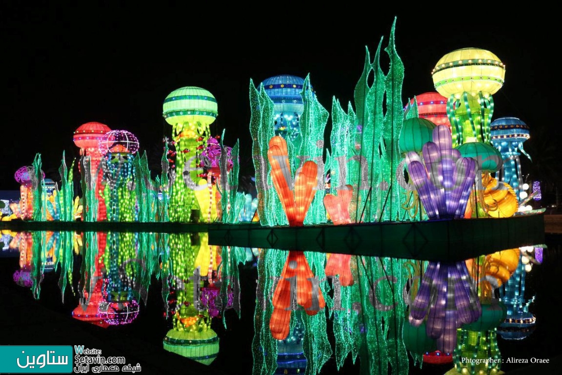 dubai garden glow ,پارک نور ,پارک دایناسورها ,دبی ,پارک تفریحی ,نورآرایی ,نورپردازی ,پارک زعبیل