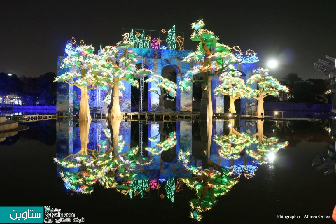 dubai garden glow ,پارک نور ,پارک دایناسورها ,دبی ,پارک تفریحی ,نورآرایی ,نورپردازی ,پارک زعبیل