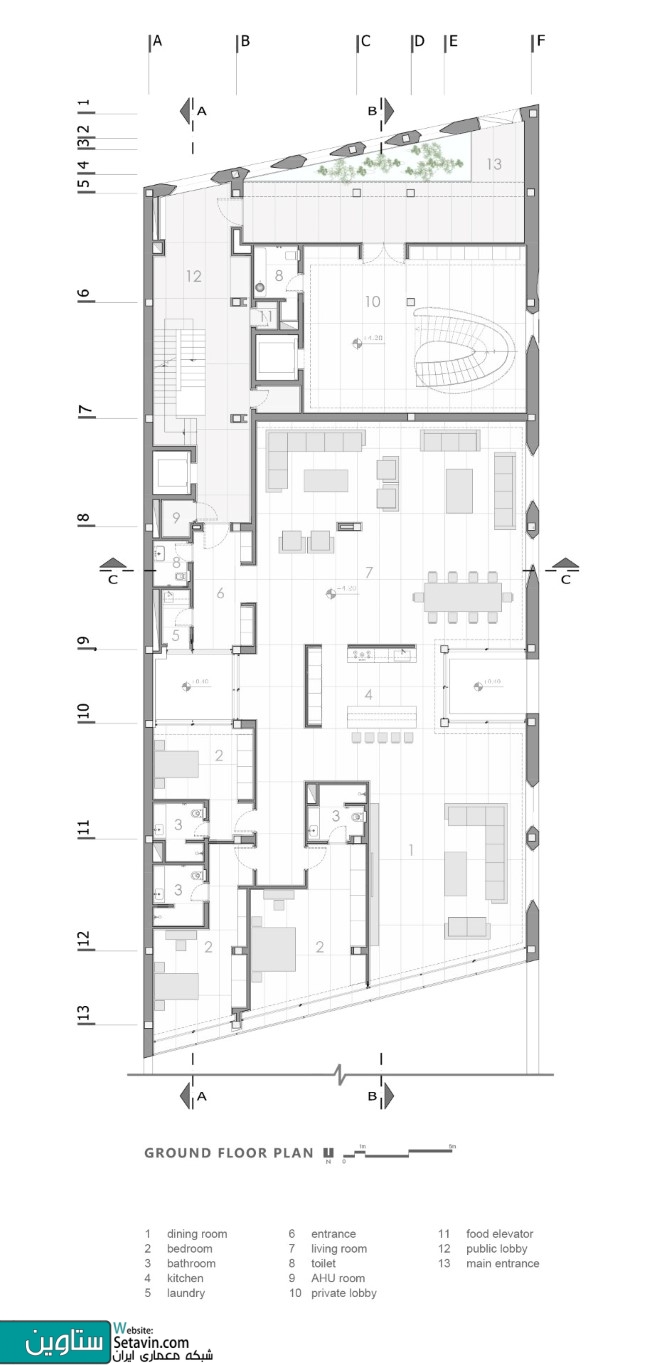 ساختمان مسکونی روزن , رتبه اول جایزه معمار , بخش مسکونی 1395 , شرکت طرح و ساخت ری را , تهران , ساختمان مسکونی روزن , جایزه معمار ,  ری را