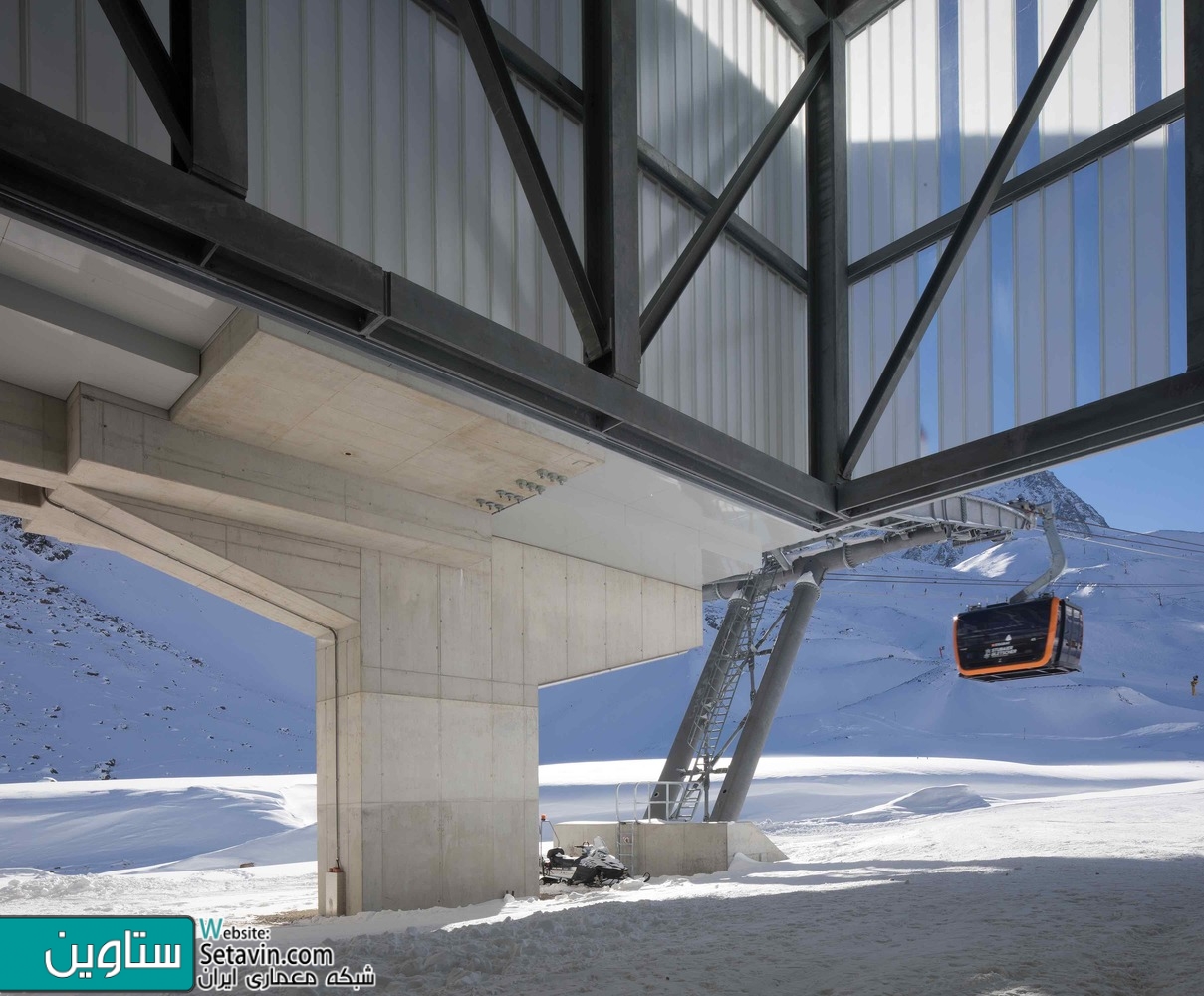 تله کابین , 3S Eisgratbahn , تیم طراحی , ao-architekten , اتریش , Gondola Lift , تله کابین , طراحی تله کابین , Austria , station buildings ,