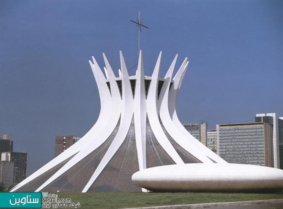 کلیسای جامع برزیلیا ، Oscar Niemeyer ، برزیل , AD Classics , Cathedral of Brasilia , Oscar Niemeyer , کلیسا برزیلیا , کلیسای جامع , کلیسا , برزیلیا