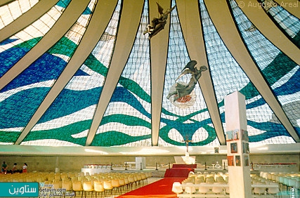 کلیسای جامع برزیلیا ، Oscar Niemeyer ، برزیل , AD Classics , Cathedral of Brasilia , Oscar Niemeyer , کلیسا برزیلیا , کلیسای جامع , کلیسا , برزیلیا