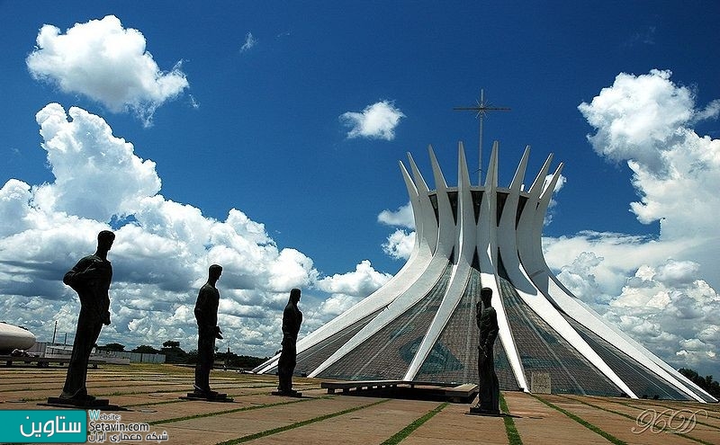 کلیسای جامع برزیلیا ، Oscar Niemeyer ، برزیل , AD Classics , Cathedral of Brasilia , Oscar Niemeyer , کلیسا برزیلیا , کلیسای جامع , کلیسا , برزیلیا