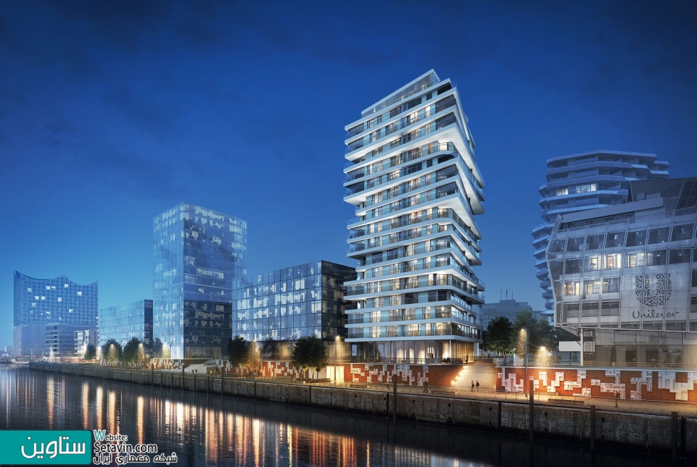 ساختمان مسکونی , Strandkai , اثر تیم طراحی هادی تهرانی , آلمان , Quartier Strandkai residential building Hamburg HafenCity , Germany , هادی تهرانی , residential building