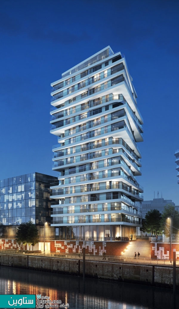 ساختمان مسکونی , Strandkai , اثر تیم طراحی هادی تهرانی , آلمان , Quartier Strandkai residential building Hamburg HafenCity , Germany , هادی تهرانی , residential building