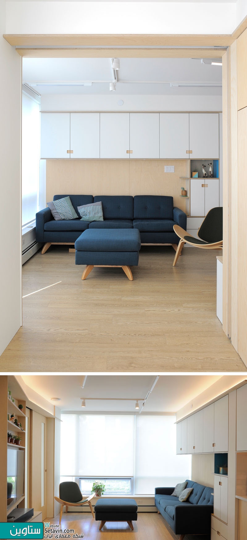 مجموعه ای از راه حلهای خلاقانه در طراحی داخلی این آپارتمان کوچک