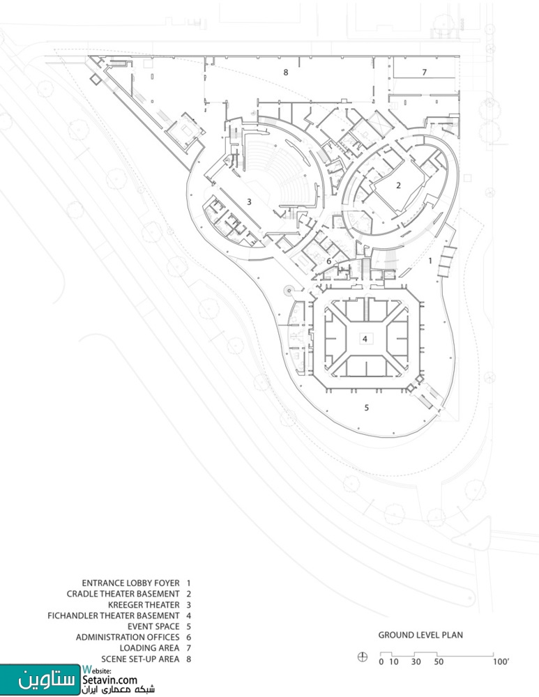 سالن تئاتر Arena Stage , اثر تیم طراحی Bing Thom Architects , آمریکا , سالن تئاتر , Arena , Stage , Arena Stage , بازسازی دو تئاتر تاریخی , Kogod Cradle , سینما , محیط شهری , Fichandler , مرکز فرهنگی , Kreeger , مرکز سینمایی , Revery Architecture ,  تئاتر , American  , Theater , American Theater