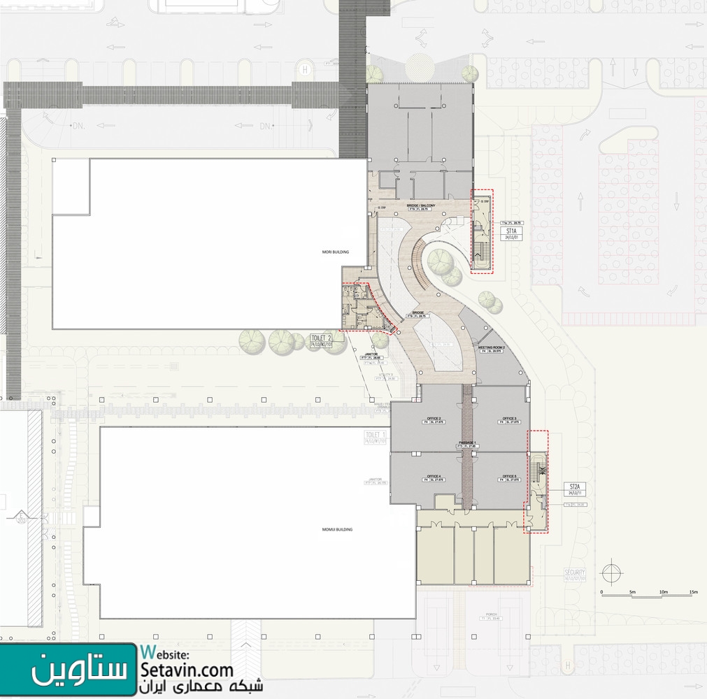 مرکز اطلاعات , Sora Data Centre , سایبرجایا ، سوپر کوریدور , چندرسانه ای , مالزی , Shaw Architect , فضای پویا , Shaw Architect , Ho Shaw Chin , NTT MSC Sdn Bhd , فضاهای زیباشناختی , زبان معماری , بامبو , دفترکار , اداری , Office , Data Center , Cyberjaya , ژاپن , Japan , مالزی , Dynamic Space , Office Block