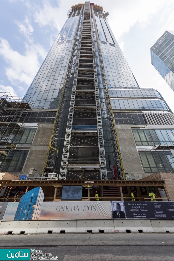 مرتفع ترین برج اقامتی Boston , اثر تیم طراحی Pei Cobb Freed , آمریکا , برج اقامتی , Boston , Tallest Residential Tower Tops Out , Designed , Pei Cobb Freed , برج , Residential Tower , بلند ترین , هتل , One Dalton Street , Boston , اقامتی , Four Seasons Hotel , Private Residences , بوستون ,  Seven Architects