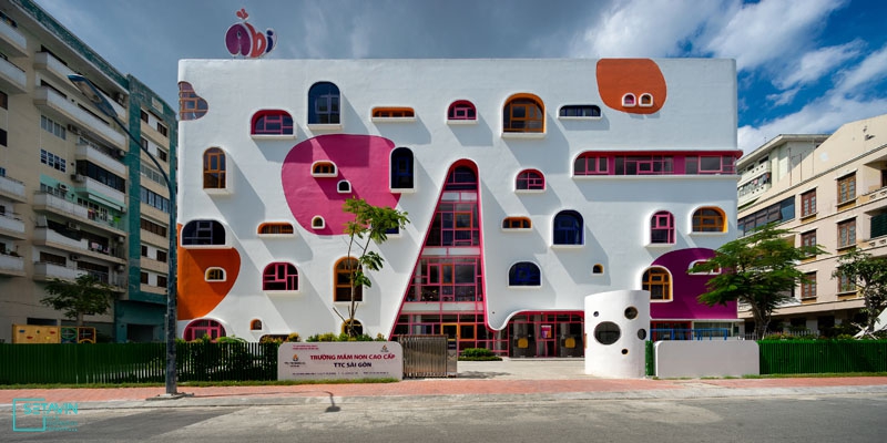 کودک , Kindergarten , کودکان , Architecture , کودکستان , Window Shape , شکل پنجره , kid , مهد , شبکه هنر و معماری ستاوین , شبکه هنر و معماری , ستاوین , ویتنام