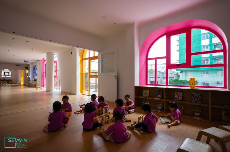 کودک , Kindergarten , کودکان , Architecture , کودکستان , Window Shape , شکل پنجره , kid , مهد , شبکه هنر و معماری ستاوین , شبکه هنر و معماری , ستاوین , ویتنام