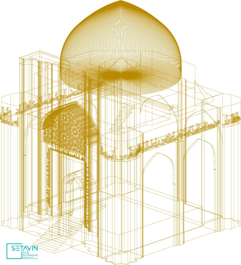 گنبد , گنبد علویان , جهان نما , جهان نمای معماری , دیدنی های جهان , همدان , چهار باغ علویان , میدان امامزاده , گچ‌بری بعد از اسلام , فهرست آثار ملی ,  خاندان علویان , آجرهای لعاب‌دار فیروزه‌ای ,  کتیبه‌ای آجری , دوره سلجوقیان , ستاوین