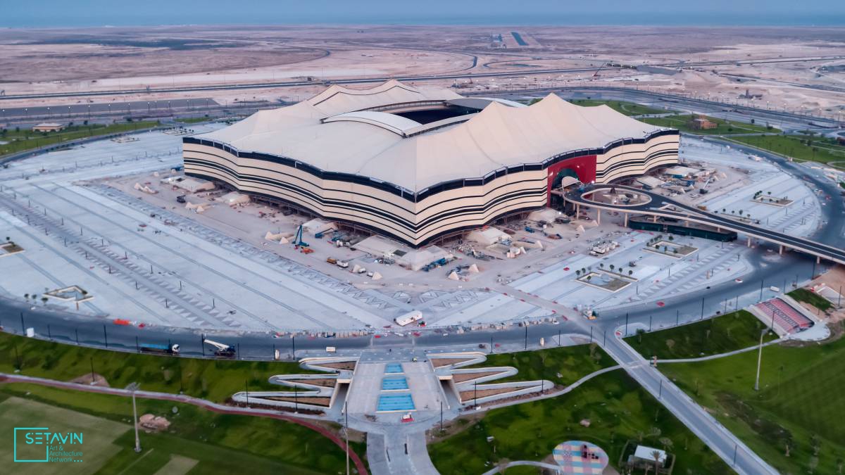 استادیوم البیت , Al-Bayt Stadium , گروه معماری , دارالهندسه , قطر , شبکه هنر و معماری ستاوین , شبکه هنر و معماری , ستاوین , معماری دارالهندسه , کمیته عالی تامین و نوسازی قطر , استادیوم فوتبال جام جهانی , جام جهانی ۲۰۲۲ , فوتبال جام جهانی ۲۰۲۲ قطر ,  ۲۰۲۲ قطر , جام جهانی , شهر الخور , دومین استادیوم فوتبال جام جهانی ۲۰۲۲ قطر , دومین استادیوم فوتبال , البیت , استادیوم , قطری , بیت الشعار , عشایر قطری