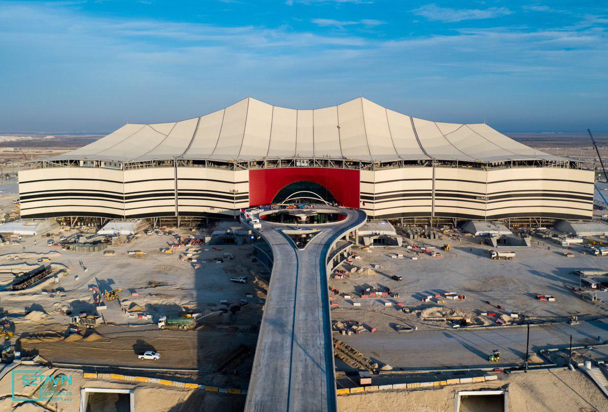 استادیوم البیت , Al-Bayt Stadium , گروه معماری , دارالهندسه , قطر , شبکه هنر و معماری ستاوین , شبکه هنر و معماری , ستاوین , معماری دارالهندسه , کمیته عالی تامین و نوسازی قطر , استادیوم فوتبال جام جهانی , جام جهانی ۲۰۲۲ , فوتبال جام جهانی ۲۰۲۲ قطر ,  ۲۰۲۲ قطر , جام جهانی , شهر الخور , دومین استادیوم فوتبال جام جهانی ۲۰۲۲ قطر , دومین استادیوم فوتبال , البیت , استادیوم , قطری , بیت الشعار , عشایر قطری