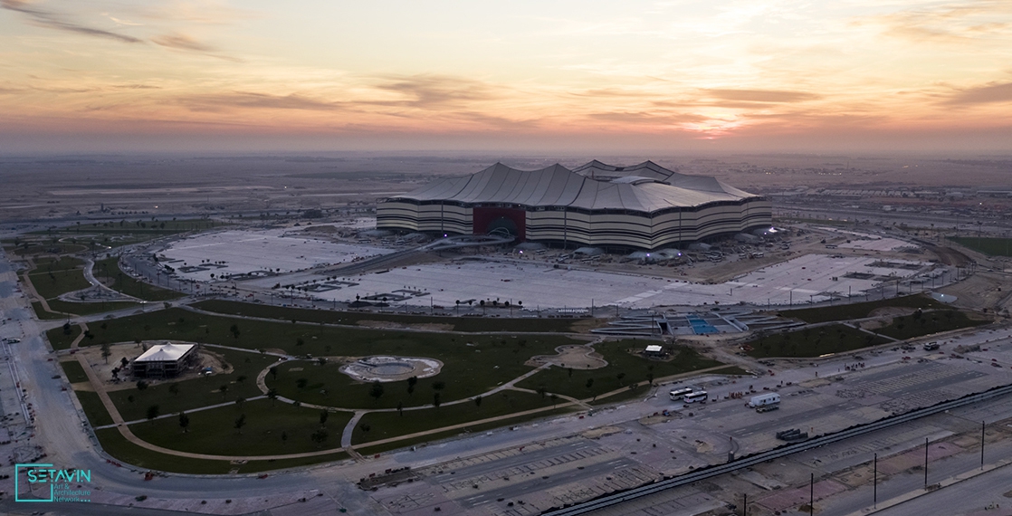 استادیوم البیت , Al-Bayt Stadium , گروه معماری , دارالهندسه , قطر , شبکه هنر و معماری ستاوین , شبکه هنر و معماری , ستاوین , معماری دارالهندسه , کمیته عالی تامین و نوسازی قطر , استادیوم فوتبال جام جهانی , جام جهانی ۲۰۲۲ , فوتبال جام جهانی ۲۰۲۲ قطر ,  ۲۰۲۲ قطر , جام جهانی , شهر الخور , دومین استادیوم فوتبال جام جهانی ۲۰۲۲ قطر , دومین استادیوم فوتبال , البیت , استادیوم , قطری , بیت الشعار , عشایر قطری