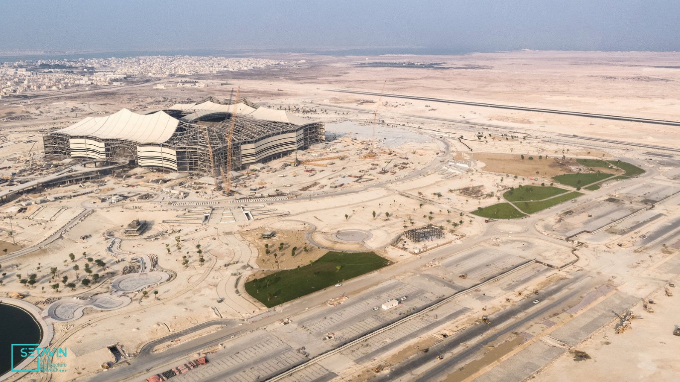 استادیوم البیت , Al-Bayt Stadium , گروه معماری , دارالهندسه , قطر , شبکه هنر و معماری ستاوین , شبکه هنر و معماری , ستاوین , معماری دارالهندسه , کمیته عالی تامین و نوسازی قطر , استادیوم فوتبال جام جهانی , جام جهانی ۲۰۲۲ , فوتبال جام جهانی ۲۰۲۲ قطر ,  ۲۰۲۲ قطر , جام جهانی , شهر الخور , دومین استادیوم فوتبال جام جهانی ۲۰۲۲ قطر , دومین استادیوم فوتبال , البیت , استادیوم , قطری , بیت الشعار , عشایر قطری