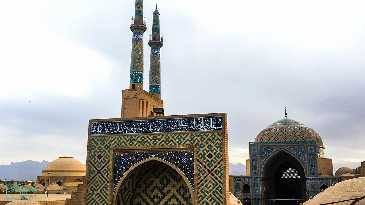 مسجد جامع , Jameh Mosque , مسجد , Yazd , جامع , ایران , یزد , استان یزد , جمعه شهرستان ، جامع عتیق , مسجد جمعه قدیم درده , جامع نو , سلجوقی , آل مظفر , تیموریان , صفویه , قاجاریه , علاء الدوله کالنجار , سید رکن الدین محمد قاضی , مساجد , معماری ایرانی , مردم ایران , دین اسلام , مساجد ایرانی , مسجدهای جهان اسلام , شبکه هنر و معماری ستاوین , بناهای تاریخی , جاذبه های گردشگری , شاهکارهای هنر معماری ایران , مسجد جامع شهر یزد , بلندترین مناره جهان , بلندترین مناره ,  مناره , محلۀ دل‌نواز فهادان , محلۀ قدیمی فهادان , مسجدجامع یزد , محل اجتماع مردم ,  مسجد عتیق