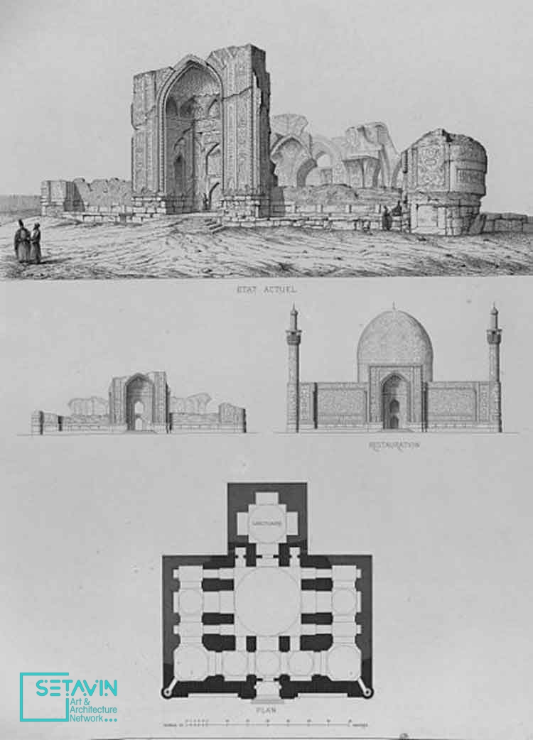 مسجد کبود , مسجد جهانشاه , تبریز , مسجد , خیابان امام , خیابان خاقانی , چهارراه منصور , بوستان خاقانی , کاشی‌های لاجوردی , صنعت گردشگری ایران , اماکن مذهبی , تاریخی , مساجد قدیمی , معماری‌ منحصربه‌ فرد