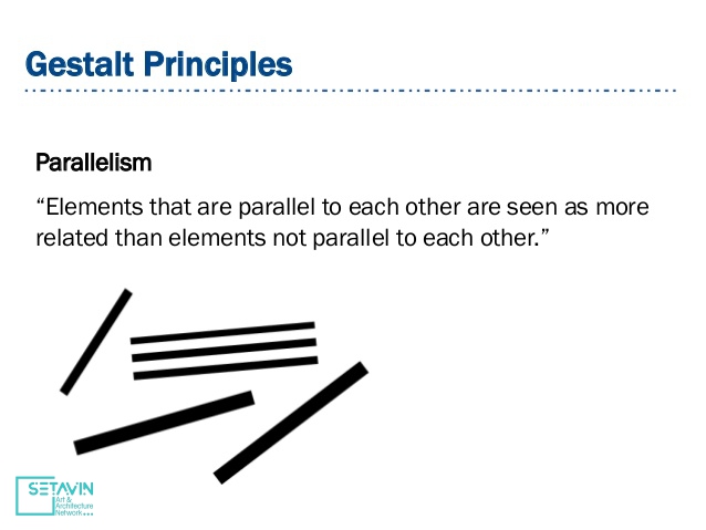 عناصر پایه در معماری , BASIC ELEMENTS OF ARCHITECTURE , عناصر پایه , Basic Elements , معماری , architecture , آموزش معماری , آموزش مقدمات , آموزش مقدمات معماری , آموزش مقدمات طراحی , گشتالت , Gestalt , ماکس ورتایمر , های وولفگانگ کولر , هیئت‌نگر , حرکت آشکار , شبکه هنر و معماری ستاوین , علیرضا اورعی , اورعی , زارع , اقبال لاهوری ,  مقدمات 3 , مقدمات سه , مقدمات 2 , مقدمات دو , اصول گشتالت , قوانین مکتب روانشناسی گشتالت , قوانین مکتب روانشناسی ,  قوانین گشتالت , بستار , Closure , مجاورت , proximity , عنصر متصل , Element Connectedness , منطقه مشترک , Common Region , قانون تصویر - زمینه , Figure-ground , تصویر - زمینه , تشابه , Similarity , سرنوشت مشترک , common fate ,  تقارن ,  Symmetry , تداوم , پیوستگی , Continuity , عنصر متصل , Element Connectedness , قانون موازات , Parallelism