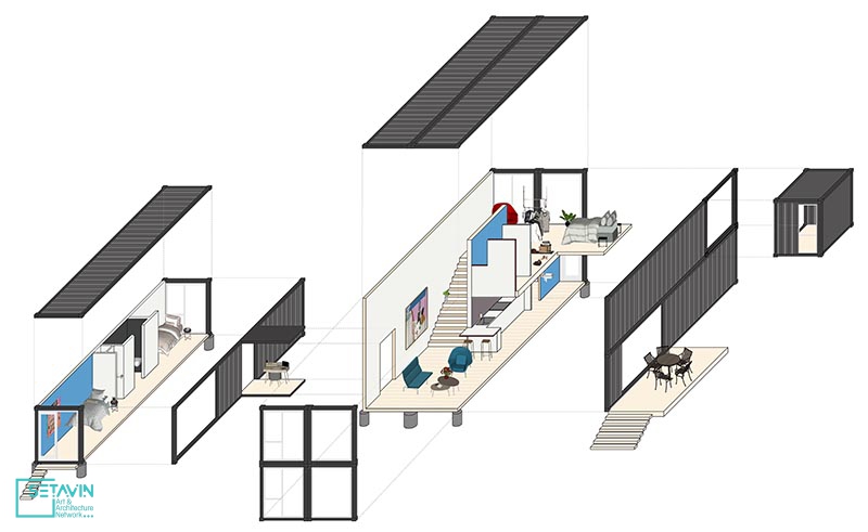 خانه ای , کانتینر های حمل و نقل , تیم طراحی , MB Architecture , آمریکا , مسکونی , طراحی ویلا , طراحی خانه , ستاوین