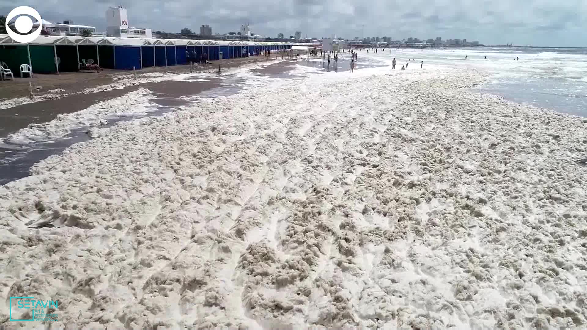 پدیده کف دریایی در ساحل آرژانتین