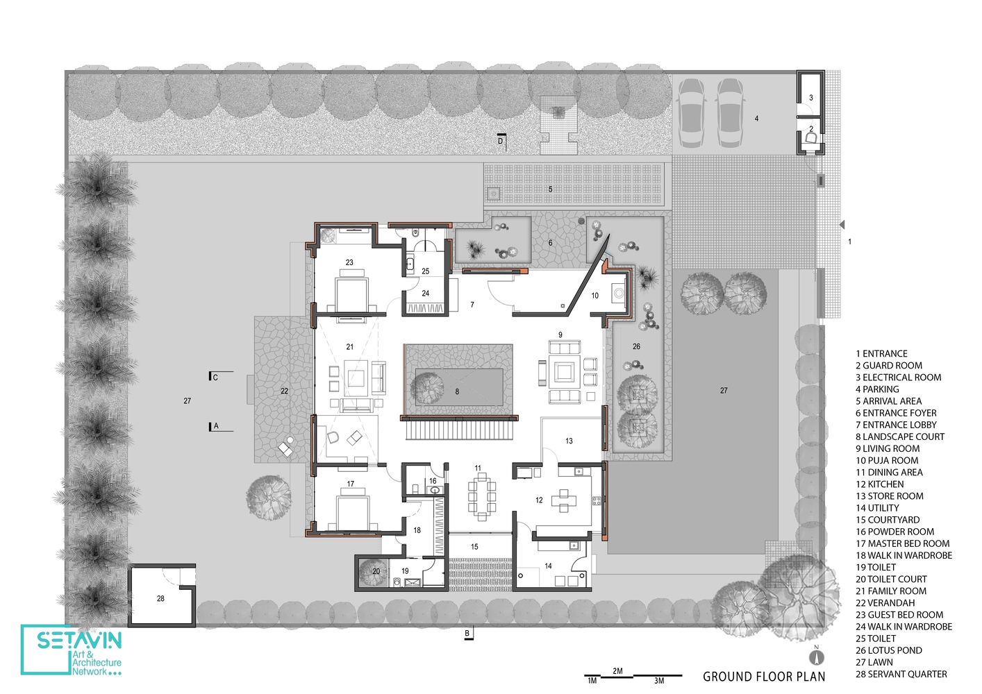 مسکونی , The Brick House ، استودیو معماری , Studio Humane ، هند , طراحی مسکونی , ساختمان , آجر , کارناتاکا , سنتی هند , اتاق پوجا , ستاوین , پروژه های معماری , شبکه هنر , هنر و معماری