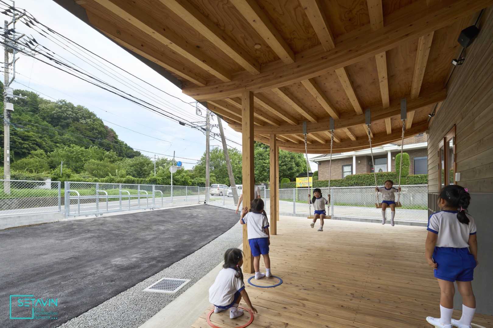 مهدکودک , Tsukuigaoka , معمار , طراحی , Naf , کودکستان , Kindergarten , طراحی معماری , Design , طراحی آموزشی , building , مرکز آموزشی , بناهای آموزشی , Educational Architecture , معماری آموزشی ,