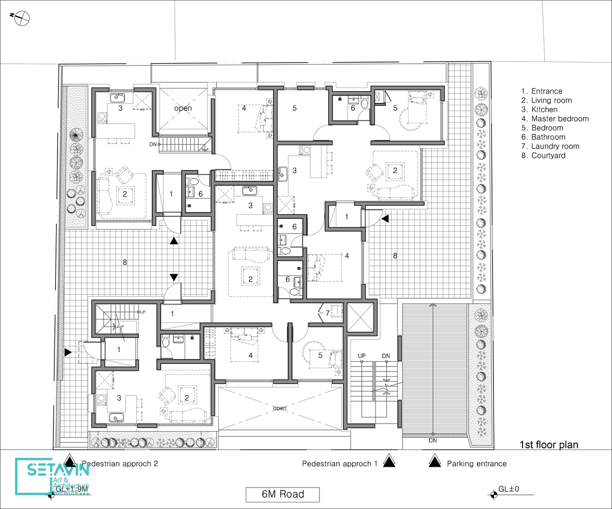 خانه , GREE Multi-family ، تیم معماری , Suum21 Architecture ، کره جنوبی , Housing , مسکونی , Architecture , معماری , apartment , آپارتمان , vertical circulation , سیرکولاسیون عمودی , shadow , سایه , طراحی مسکونی , ویلا خاص , طراحی ویلا