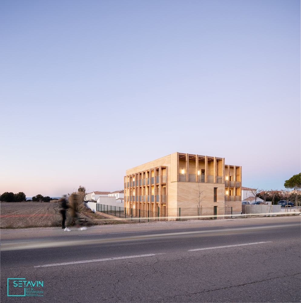 مسکن , خانه , ویلا , مسکن گروهی , مسکن اجتماعی , social housing , طراحی مسکونی , wooden structure , ساختار چوبی , Residential Architecture , معماری مسکونی , Residential , گیگناک لا نرت , France , فرانسه , هنر و معماری